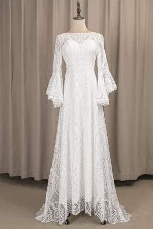 robe de mariee boheme chic col bateau face 720x