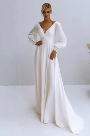 Abito da Sposa Liscio e Semplice