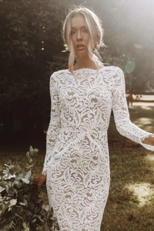 Abito da Sposa Semplici Scollatura Schiena