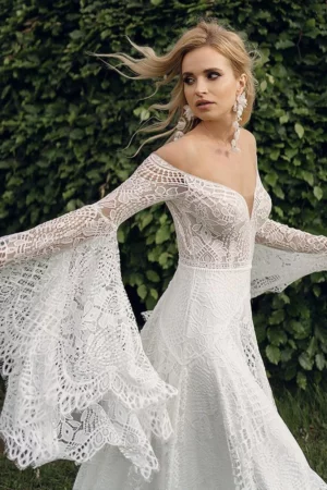 robe de mariee boheme vintage dentelle manches 720x