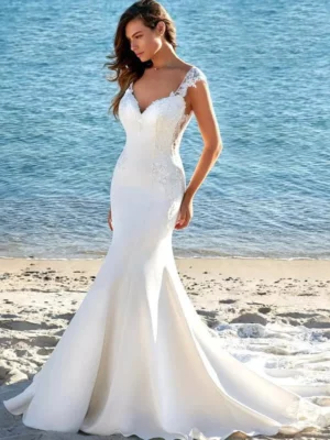 Abito da Sposa a Sirena con Schiena Scoperta