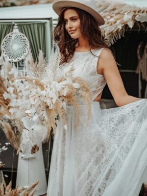 Abiti da Sposa Boho Traccia di Fiori