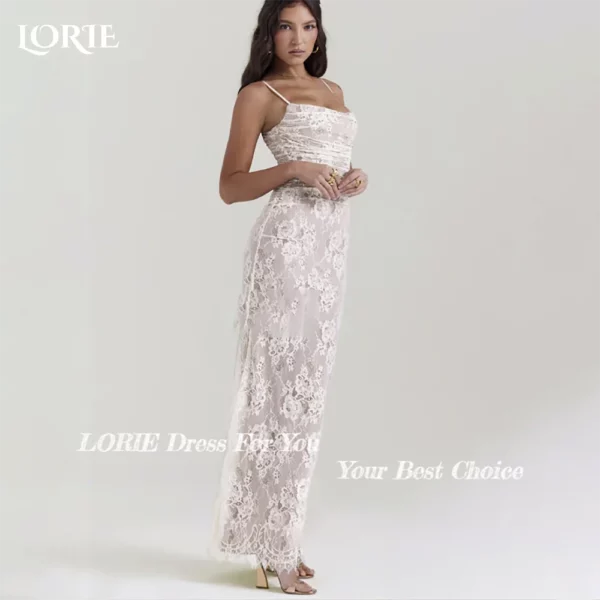 LORIE Lace Women's Wedding Dresses Off Shoulder Square Neck Bride Gown Beach Boho Mermaid Bride Bridal Dress vestidos de novia - immagine 3