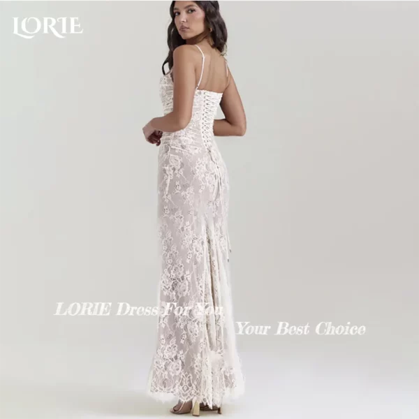 LORIE Lace Women's Wedding Dresses Off Shoulder Square Neck Bride Gown Beach Boho Mermaid Bride Bridal Dress vestidos de novia - immagine 4