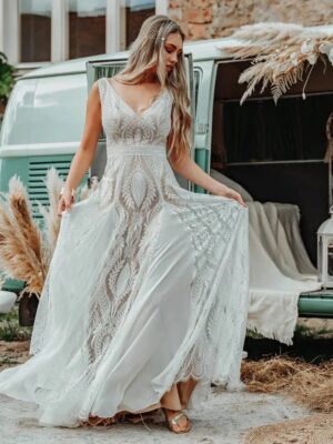 Abiti da Sposa Boho Scia di Petali