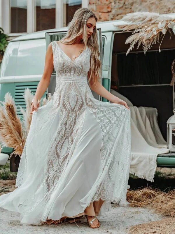 Abiti da Sposa Boho Scia di Petali