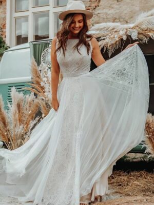 Abiti da Sposa Boho Traccia di Fiori