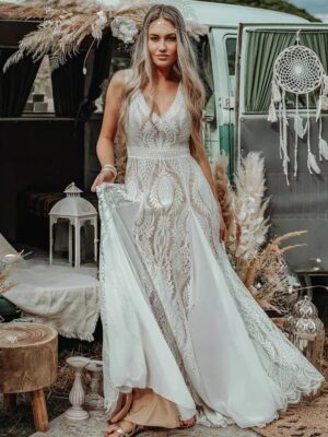 Abiti da Sposa Boho Scia di Petali