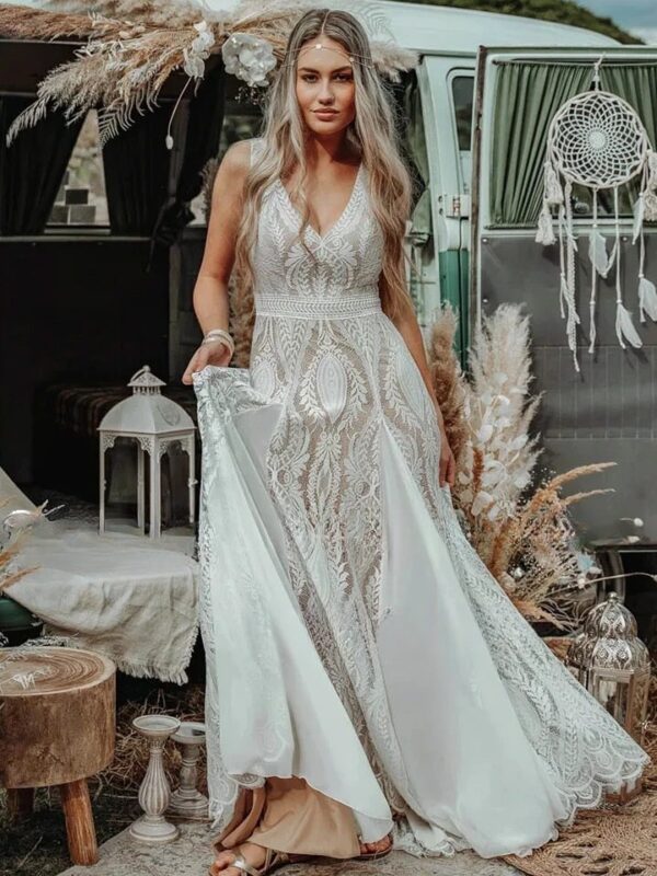 Abiti da Sposa Boho Scia di Petali