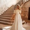 SoDigne Off Shoulder 3D Flower Wedding Dresses A-line Sleeveless Simple Satin Bridal Dress 2025 Long Wedding Gown Robe De Mairee 6 S1245df4ebb99445a935cf0f0cfabc556O Cropped