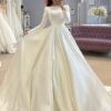 SoDigne Conservative Wedding dress Satin Wedding Dresses Full Sleeve Muslim Bridal Gown Modest Long Wedding Gown Customized 8 S27adac3143c14c6094773994c92fbcbf9 Cropped