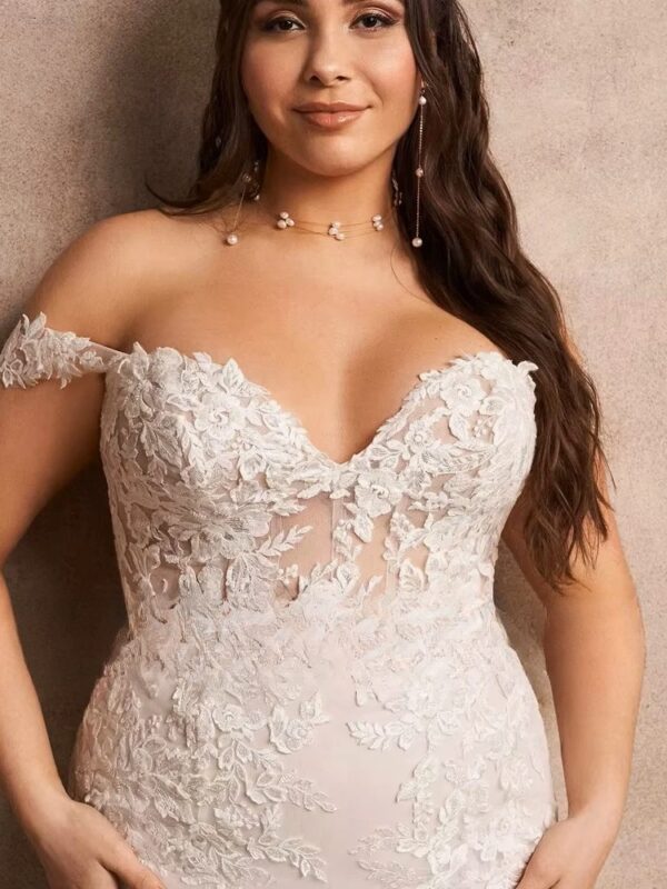 Pastrol Tulle Wedding Dresses Plus Size Sweetheart Neck Sleeveless Bride Gowns Appliques Floor Length Mermaid Vestido De Noiva - immagine 3