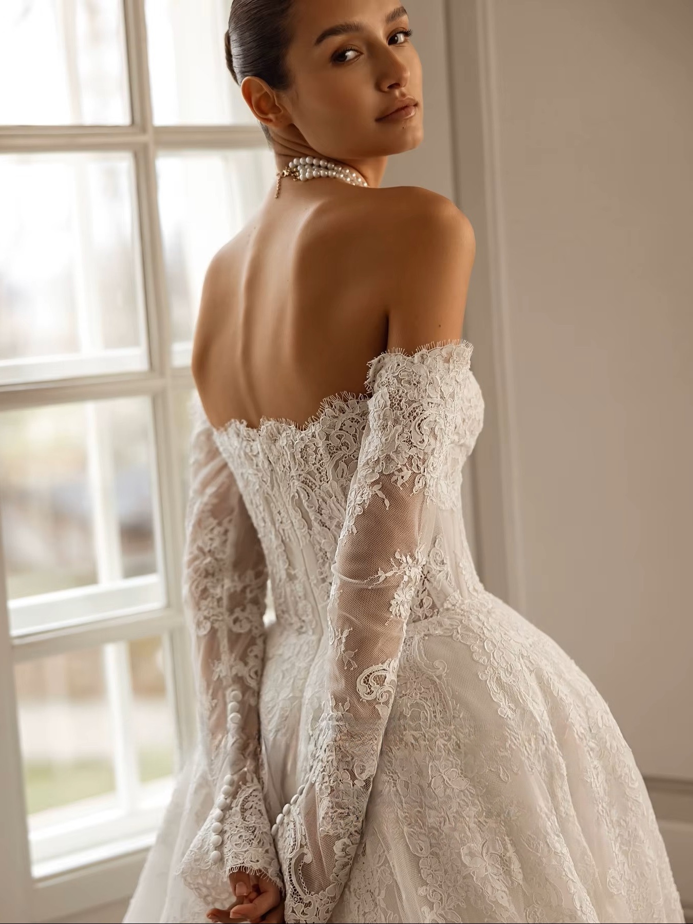 SoDigne A-line Lace Wedding Dresses Sweetheart Long Sleeves Bride Dress Long Wedding Gown vestidos de novia 2026 Customized 2 SoDigne A-line Lace Wedding Dresses Sweetheart Long Sleeves Bride Dress Long Wedding Gown vestidos de novia 2026 Customized - immagine 2