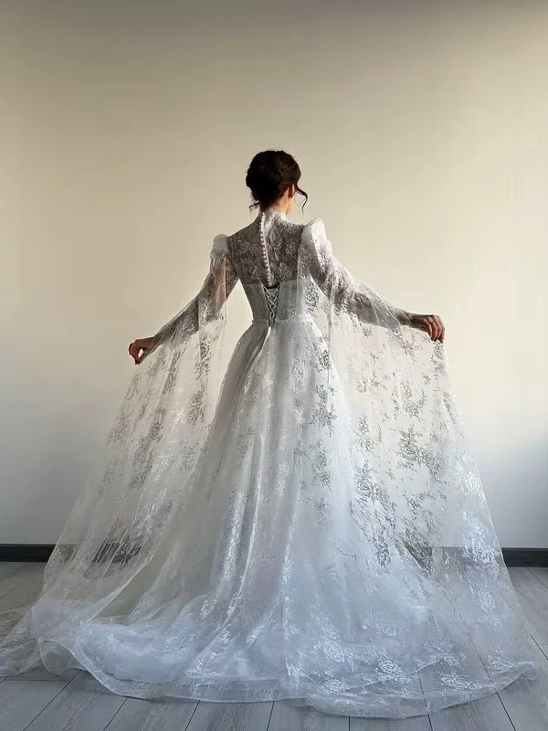 SoDigne A-line Elegant Wedding Dresses Full Sleeves V-Neck Lace Bridal Dress 2025 Long Wedding Gown Robe De Mairee Customized 2 SoDigne A-line Elegant Wedding Dresses Full Sleeves V-Neck Lace Bridal Dress 2025 Long Wedding Gown Robe De Mairee Customized - immagine 2
