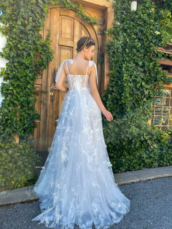 SoDigne Modern Simple Satin Wedding Dress Off the Shoulder Sexy V Neck Customized Plus Size Dubai Elegant Vestidos De Novia - immagine 2