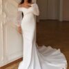Elegant Sweetheart Wedding Dress Women Mermaid Long Sleeve White Off The Shoulder Bridal Gown Train Vestido De Novia Customized 6 Hbd86b60fbc4c4fd2a62a2f2340af3d87c Cropped