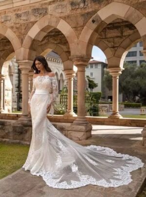 SoDigne Mermaid Long Wedding Dresses O-neck Full Sleeves Appliques Bridal Dress Bride Gown 2025 vestidos de novia Customized ﻿