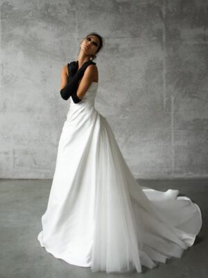SoDigne A-line Satin Wedding Dress Sweetheart Sleeveless Ruched Bride Dresses 2025 Bridal Gowns Robe De Mairee Customized 6 S1aa89ffd17b34947b18f965564146d07c Cropped