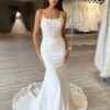 SoDigne Mermaid Satin Boho Wedding Dresses Sleeveless Strapless Appliques Bridal Dress Long Wedding Gown Custom Made  6 S1eb0d141faa042c09aa32cab01100516u Cropped