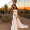SoDigne Mermaid Satin Wedding Dresses Strapless Sleeveless Bridal Dress Long Bridal Gown with Bow vestidos de novia Customized  4 S26481a775ad44efbaa9cdc81321d980dF Cropped