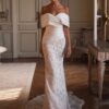 BIGDAY Luxury Lace Mermaid Wedding Dress Women Off The Shoulder Pleat Open Back V-Neck Bridal Gown Vestido De Noiva Customized 8 S2f639426a06f4324b77fe1f224c76feet Cropped