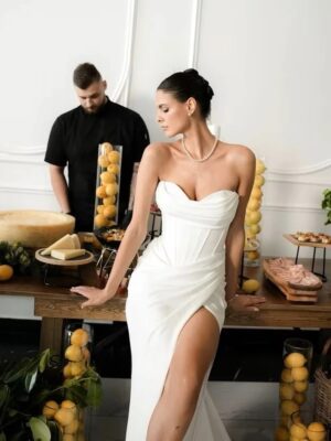 SoDigne Satin Mermaid Wedding Dress Sweetheart Sleeveless Bride Dresses 2025 Simple Bridal Gowns vestidos de novia Customized