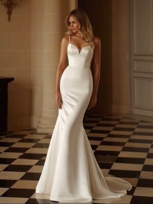 SoDigne Mermaid Satin Wedding Dresses Sweetheart Sleeveless with Shawl Bridal Dress Wedding Gown Robe De Mairee Customized 7 S4849374dc1d54e5daefa0e09c03b77ebO Cropped