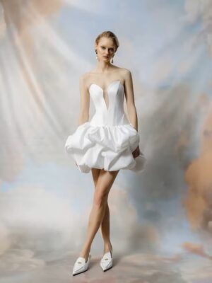 SoDigne A-line Satin Wedding Dress Sleeveless Sweetheart Bride Dresses Beach Ruched Mini Women Bridal Gowns Customized