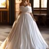 SoDigne Satin Simple Wedding Dresses Off Shoulder Sleeveless A-line Bride Gown Long Lace Up Bridal Dress vestidos de novia 5 S54da9a06dfe84be2a4b1bbc05a841decQ Cropped