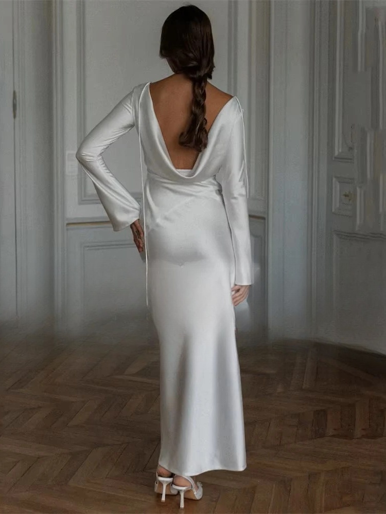 Classic Long Sleeve Mermaid Wedding Dresses Women 2025 O-Neck Open Back Ankle-Length Bridal Gown Vestidos De Noiva Customized 2 Classic Long Sleeve Mermaid Wedding Dresses Women 2025 O-Neck Open Back Ankle-Length Bridal Gown Vestidos De Noiva Customized - immagine 2