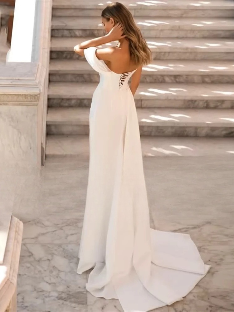 Sexy Mermaid Wedding Dress 2025 Sequined One-Shoulder Sweetheart Split Pleat Open Back Bridal Gowns Vestidos De Noiva Customized 2 Sexy Mermaid Wedding Dress 2025 Sequined One-Shoulder Sweetheart Split Pleat Open Back Bridal Gowns Vestidos De Noiva Customized - immagine 2