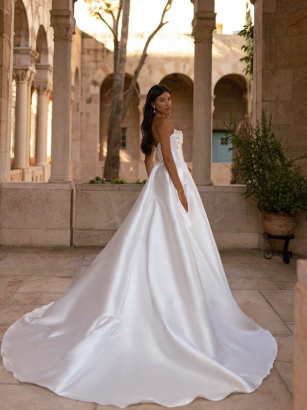 SoDigne A-line Simple Satin Wedding Dresses Sweetheart Sleeveless Bridal Dress Split Wedding Gown Robe De Mairee ﻿Customized - immagine 2