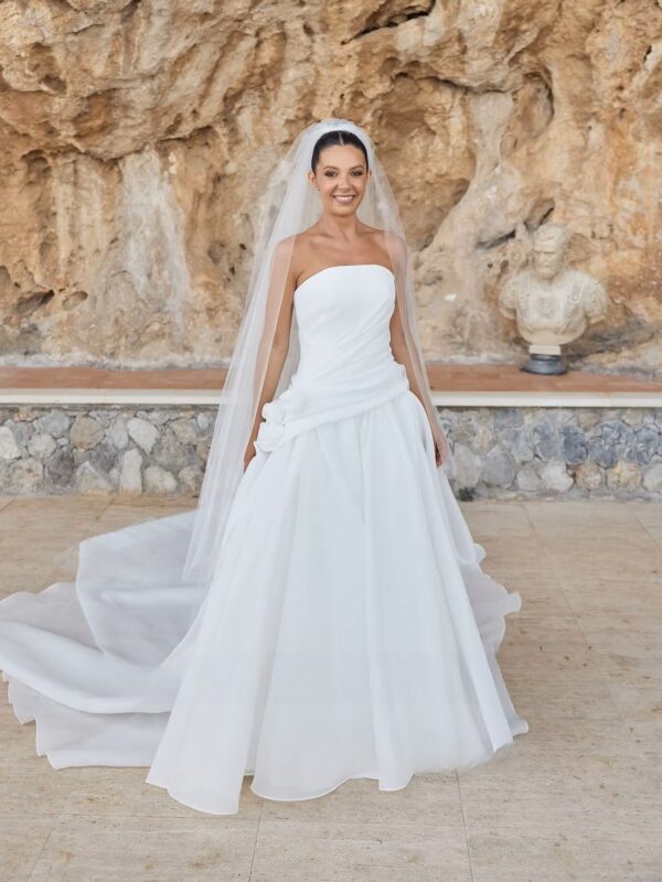 SoDigne A-line Organza Wedding Dress Strapless Sleeveless Long Bride Dresses Elegant Bridal Gowns Robe De Mairee Customized
