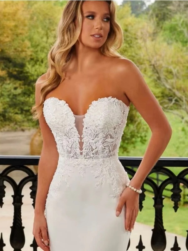 BIGDAY Sweetheart Mermaid Wedding Dresses Women Lace Open Back Off The Shoulder Bridal Gown Train Vestidos De Novia Customized 3 BIGDAY Sweetheart Mermaid Wedding Dresses Women Lace Open Back Off The Shoulder Bridal Gown Train Vestidos De Novia Customized - immagine 3