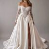 LORIE Vintage Lace Wedding Dress A-Line Off Shoulder Applique Long Sleeve Bridal Gown Princess Slit Corset Bride Gown Customized 4 S96b8ce6cbdef41e2969724a3f1851e0aJ Cropped
