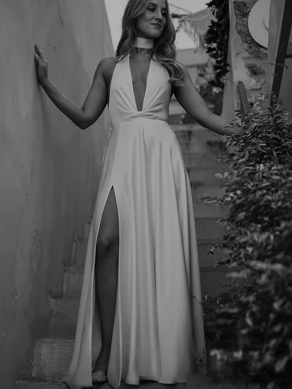 SoDigne Mermaid Simple Wedding Dresses Halter Sleeveless Bridal Dress Beach Long Wedding Gown Robe De Mairee Customized 3 SoDigne Mermaid Simple Wedding Dresses Halter Sleeveless Bridal Dress Beach Long Wedding Gown Robe De Mairee Customized - immagine 3