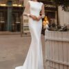 Elegant Long Sleeve Wedding Dress 2025 Mermaid Open Back Satin Backless O-Neck Bridal Gown Lace Up Vestido De Novia Customized 4 Sb2290d7315cf44eea7970bdc2f15d416I Cropped