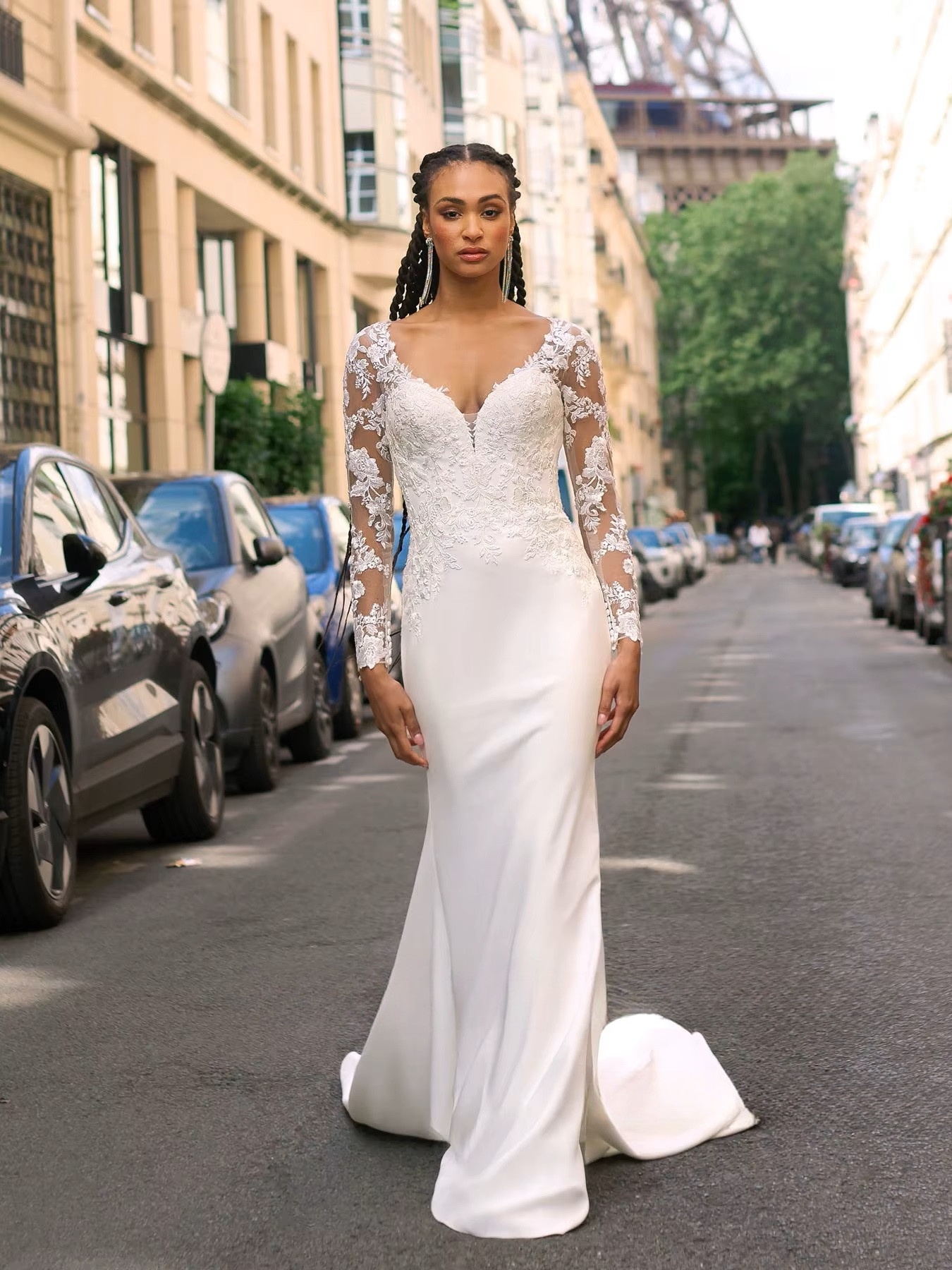 SoDigne Mermaid Satin Wedding Dresses Full Sleeves Lace Appliques Bridal Dress Long Wedding Gown Robe De Mairee Customized  1 SoDigne Mermaid Satin Wedding Dresses Full Sleeves Lace Appliques Bridal Dress Long Wedding Gown Robe De Mairee Customized 