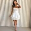 SoDigne 3D Flowers A-line Short Wedding Dresses Strapless Sleeveless Satin Bridal Dress Wedding Gown Robe De Mairee Customized 7 Sb5ecf37d272041a0bc28282769b1052do Cropped