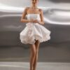 SoDigne A-line Satin Short Wedding Dresses Strapless Sleeveless 3D Flowers Bridal Dress Wedding Gown Robe De Mairee Customized 8 Scb8cca55adc44cf2a16db6ecc3c48087E Cropped
