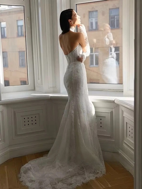 SoDigne Mermaid Lace Bride Dresses Sleeveless Detachable Sleeves Wedding Dress Long Bridal Gowns Robe De Mairee Customized 3 SoDigne Mermaid Lace Bride Dresses Sleeveless Detachable Sleeves Wedding Dress Long Bridal Gowns Robe De Mairee Customized - immagine 3