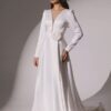 SoDigne A-line Elegant Wedding Dresses V-neck Full Sleeves Stain Bridal Dress Long Bridal Gown vestidos de novia 2025 Customized 8 Se85100eeb1b54c72940ae0977740948cD Cropped