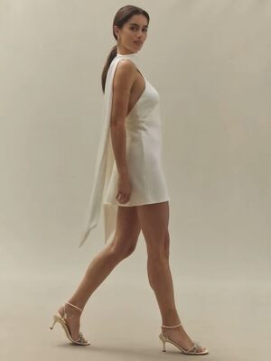 Simple Ivory Mini Wedding Dress Pleat Sexy Halter Sleeveless Bride Dresses Illusion Open Back Short Sheath Prom Gowns Customized 5 Sf4b4b578ce3b4a6da3ca430fd79cfdf0g Cropped