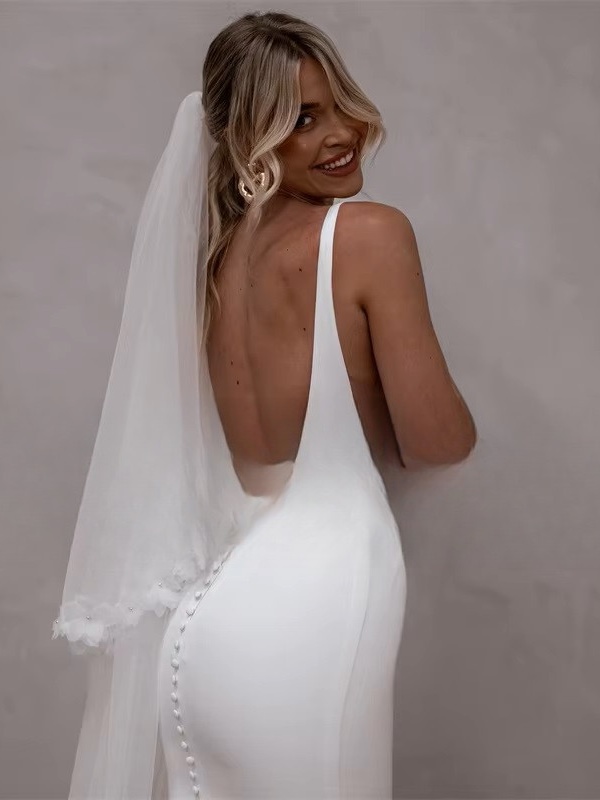 Elegant Mermaid Wedding Dresses Women Spaghetti Strap Open Back Square Collar Bridal Gown Train Vestidos De Noiva Customized 2 Elegant Mermaid Wedding Dresses Women Spaghetti Strap Open Back Square Collar Bridal Gown Train Vestidos De Noiva Customized - immagine 2