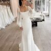 SoDigne Dubai Simple Wedding Dresses For Woman 2023 Long Sleeves Square Neck Bride Gowns Customized Bridal Gown vestido de novia 7 Sf951853d29f445038408298bb882bacdJ Cropped